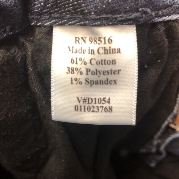 Coldwater Creek Blue Denim Trouser Pant Pickstitch Straight Leg Size P4 Petite 4 - Picture 7 of 8